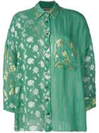 Semicouture Contrast Panel Shirt - Green