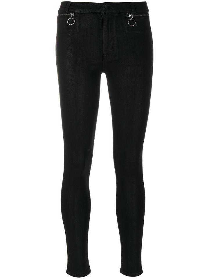 Hudson Zip Detail Skinny Jeans - Black