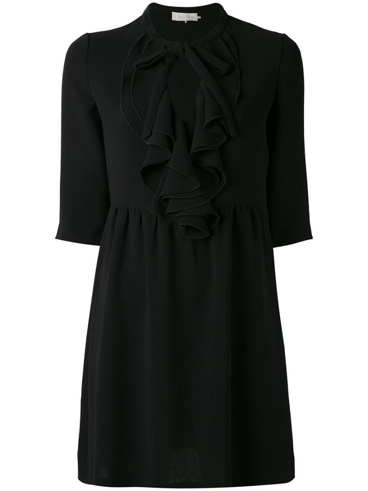 L'autre Chose - Pleated Collar Dress - Women - Polyester - 42, Black, Polyester