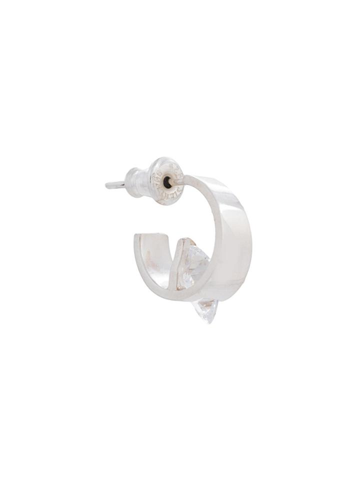 E.m. Crystal Stud Loop Earring - Metallic