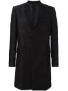 Les Hommes Chevron Pattern Coat, Men's, Size: 50, Black, Silk/acrylic/nylon/wool