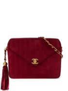 Chanel Pre-owned 1992's Mademoiselle Fringe Chain Shoulder Bag - Red