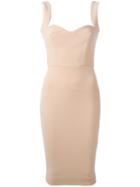 Victoria Beckham Sleeveless Fitted Dress, Women's, Size: 8, Nude/neutrals, Polyester/triacetate/acetate/silk