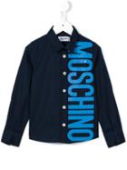 Moschino Kids Logo Print Shirt, Toddler Boy's, Size: 5 Yrs, Blue