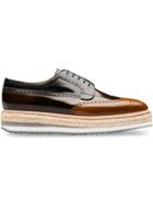 Prada Leather Platform Derby Shoes - Brown