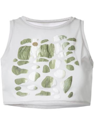 Kotohayokozawa - Scale Crop Top - Women - Polyester - S, Women's, Grey, Polyester