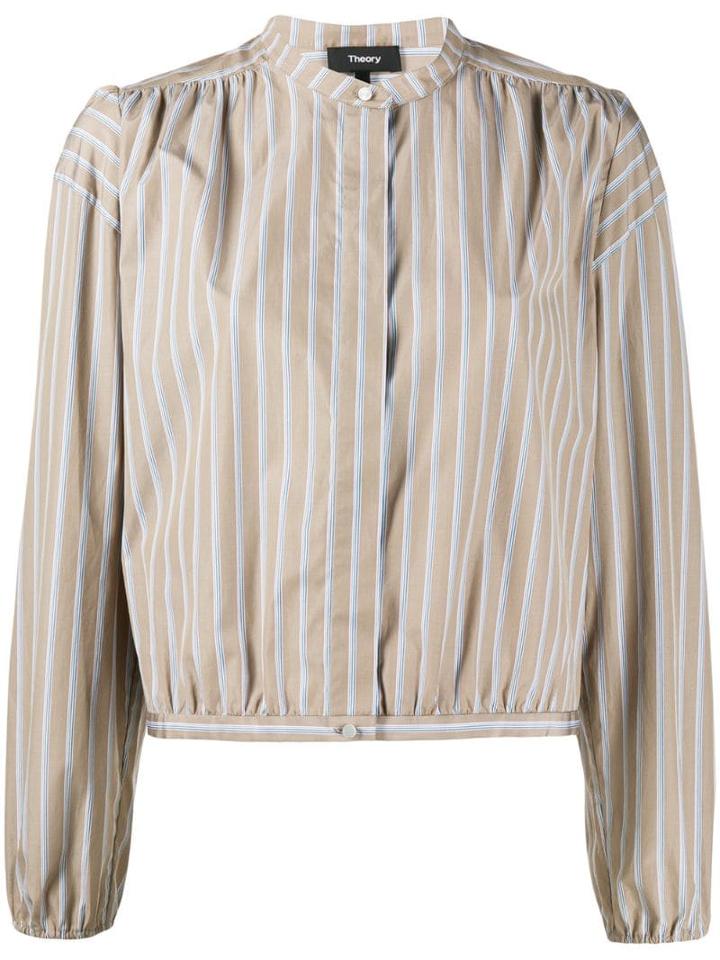 Theory Mandarin Collar Shirt - Brown