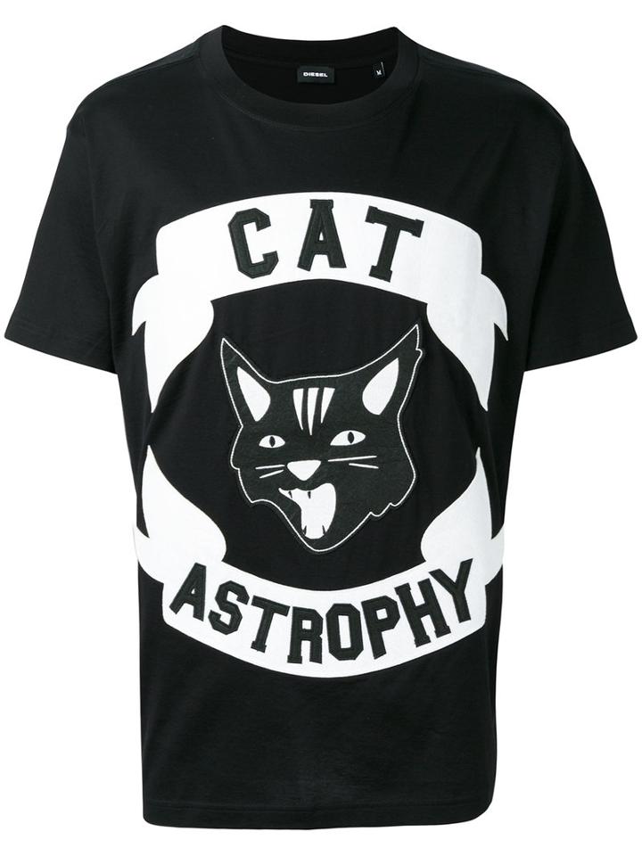 Diesel - Printed T-shirt - Men - Cotton/polyester - L, Black, Cotton/polyester