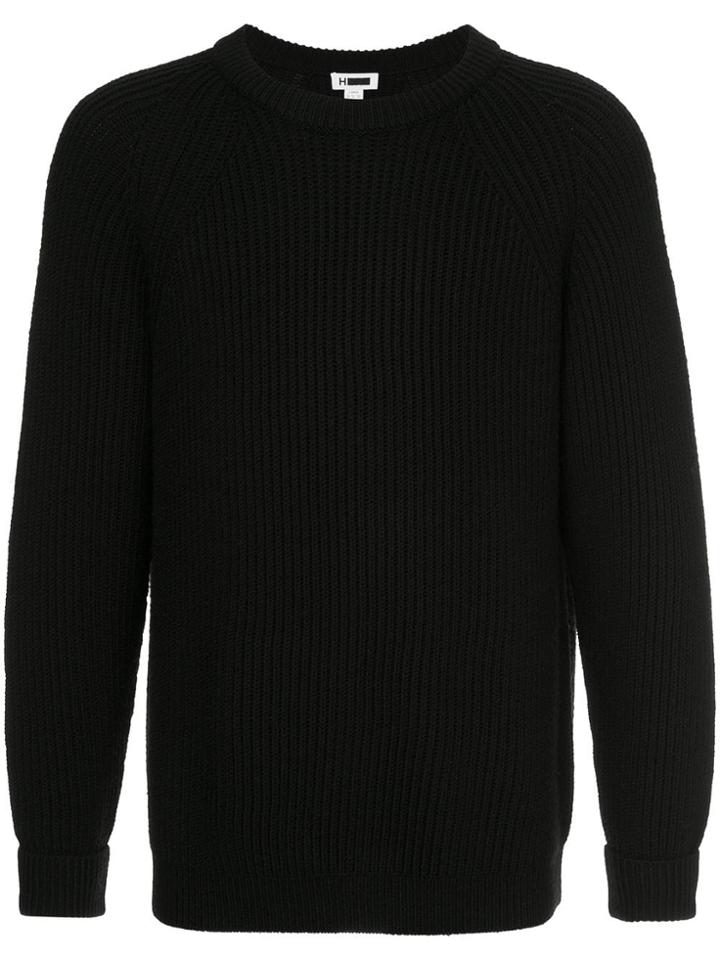 H Beauty & Youth Long-sleeve Fitted Sweater - Black