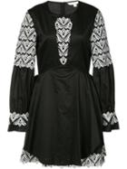 Jonathan Simkhai - Embroidered Flared Dress - Women - Cotton - Xs, Black, Cotton