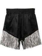 Almaz Lace Trim Shorts - Black