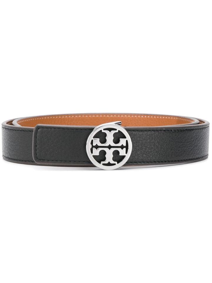 Tory Burch Logo Buckle Belt - Black