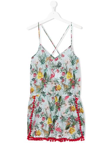Monnalisa Jakioo Floral Print Playsuit - Blue