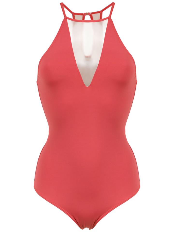 Brigitte Lara Cut Out Swimsuit - Red