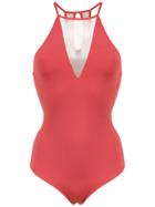 Brigitte Lara Cut Out Swimsuit - Red