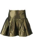 Marques'almeida Metallic Ruffled Denim Skirt - Gold