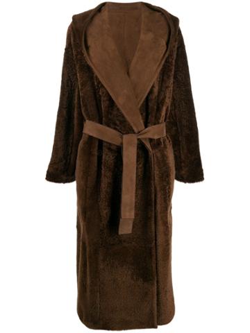 Agnona Reversible Hooded Coat - Brown