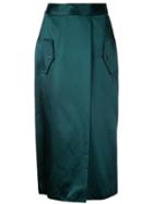Dion Lee - Wrap-effect Skirt - Women - Silk - 12, Green, Silk
