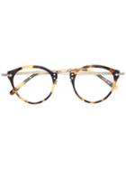 Oliver Peoples - Round Frame Glasses - Men - Acetate/metal - 47, Brown, Acetate/metal