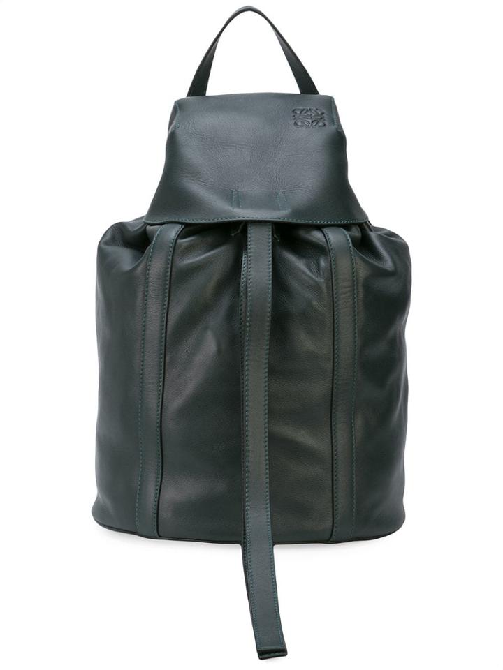 Loewe Logo Embossed Backpack - Green