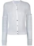 Carven - Twin-set Cardigan - Women - Cotton/nylon - L, White, Cotton/nylon