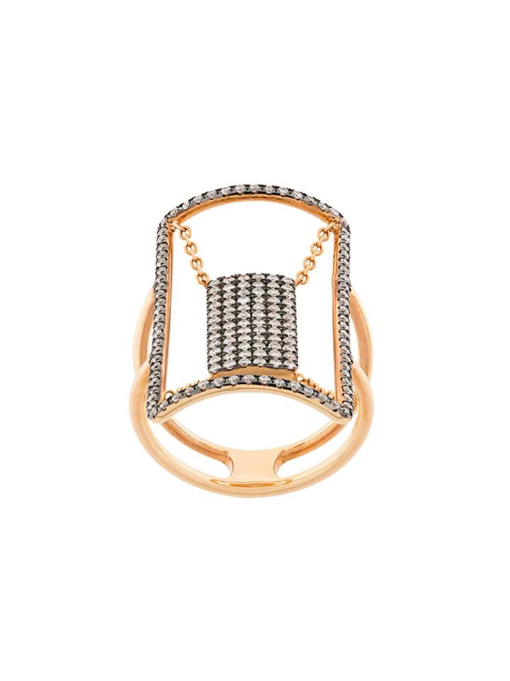 Diane Kordas Crystal Embellished Ring - Metallic