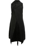 Masnada Striped Kitted Waistcoat, Men's, Size: 50, Black, Cotton/linen/flax