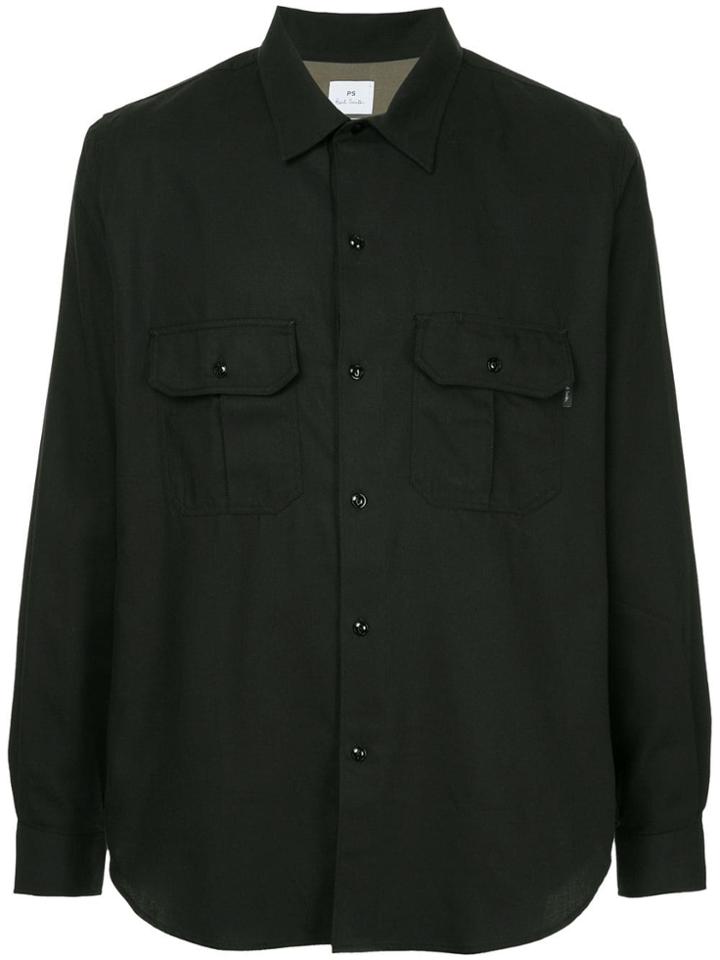 Ps By Paul Smith Flap Pocket Shirt - Black