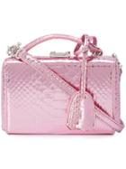 Mark Cross - Croc Embossed Box Bag - Women - Leather - One Size, Pink/purple, Leather