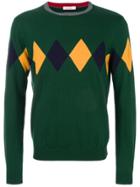 Sun 68 Argyle Knitted Sweater - Green