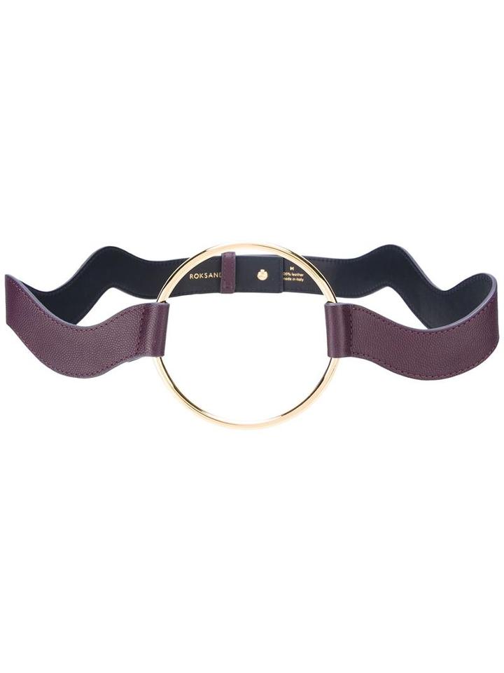 Roksanda Medium Slim Waves Belt, Women's, Pink/purple, Calf Leather