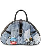 Christian Dior Vintage Denim Print Saddle Bag - Blue