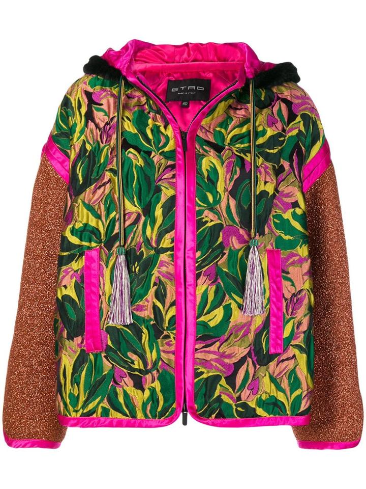 Etro Hooded Patchwork Jacket - Pink & Purple