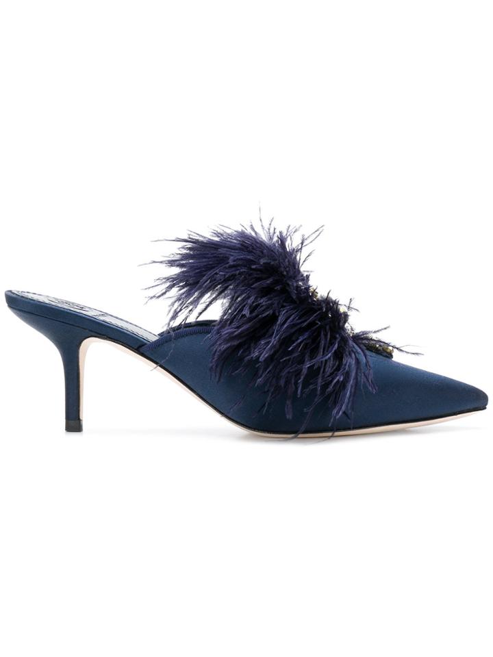 Tory Burch Elodie Embellished Mules - Blue