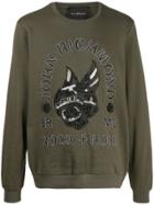 John Richmond Solitude Beaded Skull Sweatshirt - Green