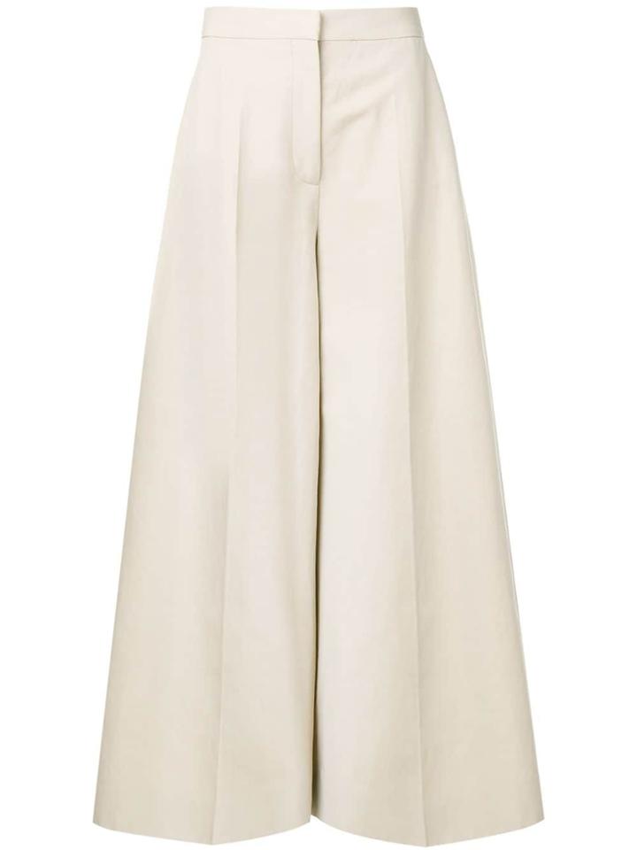 Stella Mccartney Wide Leg Cropped Trousers - Neutrals