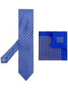 Canali Floral Print Tie Set - Blue