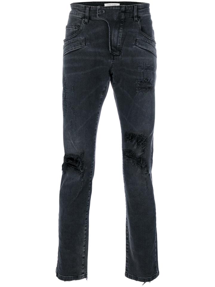 Pierre Balmain Distressed Faded Jeans - Black