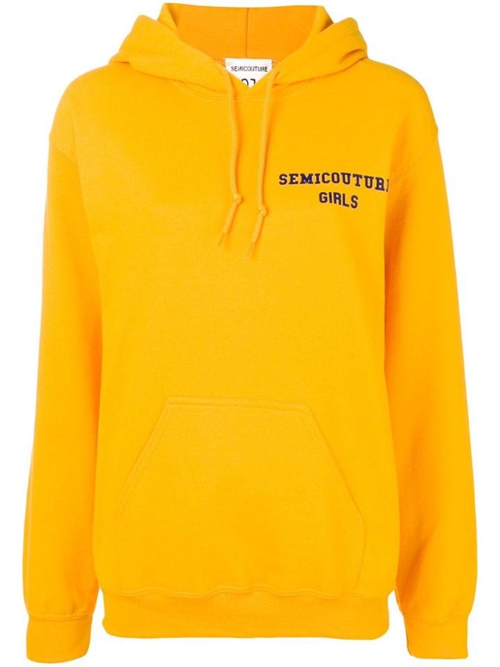 Semicouture Loose Fitted Hoodie - Yellow