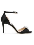 Jimmy Choo Black Satin Tori 85 Sandals