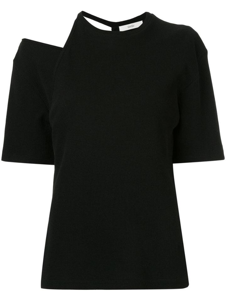 G.v.g.v. Cut-out Waffle T-shirt - Black