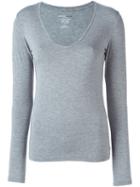 Majestic Filatures V-neck Sweater, Women's, Size: 4, Grey, Viscose/spandex/elastane