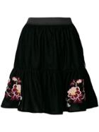 Pinko Velvet Rose Mini Skirt - Black