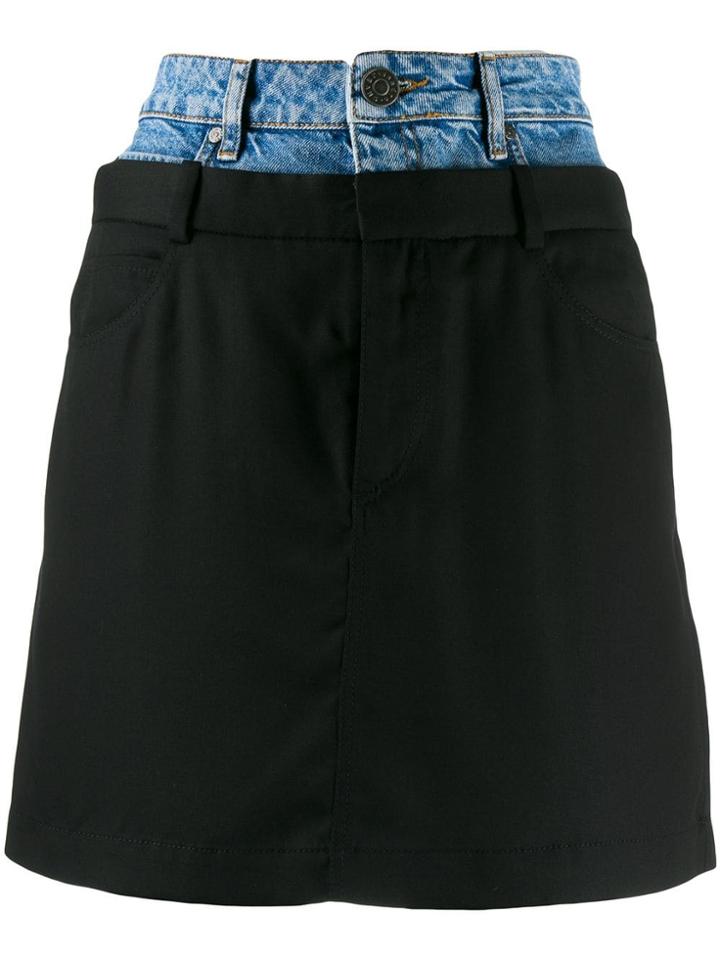 Sandro Paris Layered Denim Skirt - Blue
