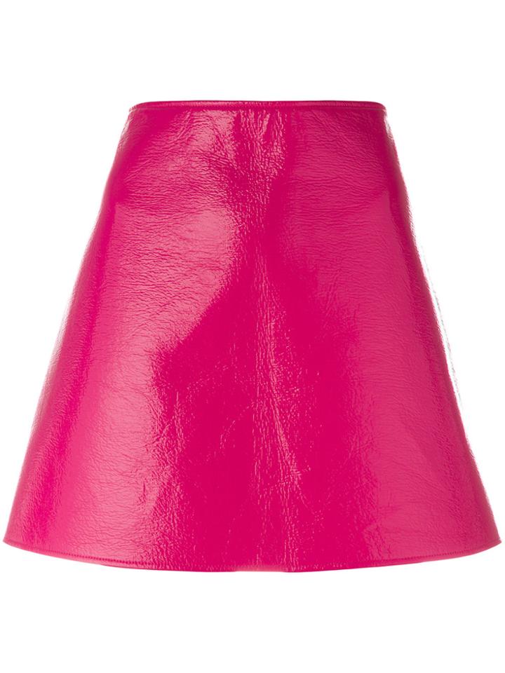 Courrèges Zip-up Faux Leather Skirt - Pink & Purple