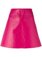 Courrèges Zip-up Faux Leather Skirt - Pink & Purple