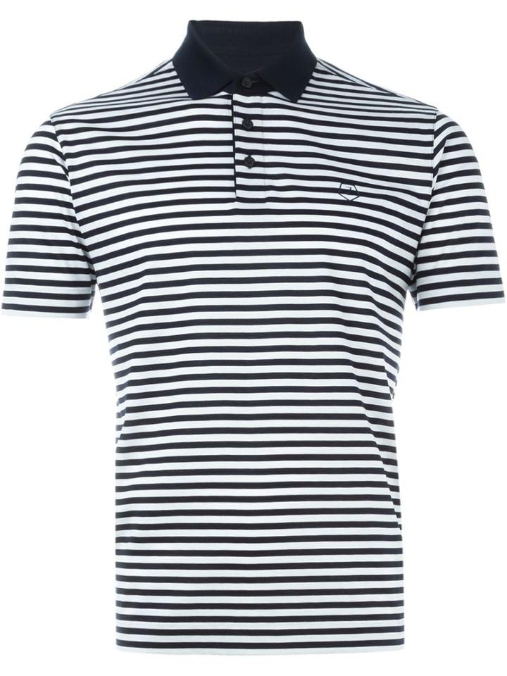 Z Zegna Striped Polo Shirt, Men's, Size: Large, Blue, Cotton