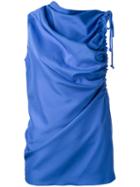 Joseph - Gathered Tank Top - Women - Silk - 42, Blue, Silk