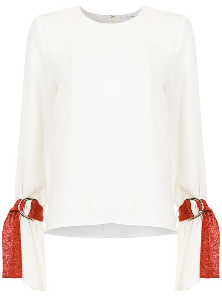 Nk Drawstring Sleeves Blouse - White