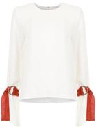 Nk Drawstring Sleeves Blouse - White